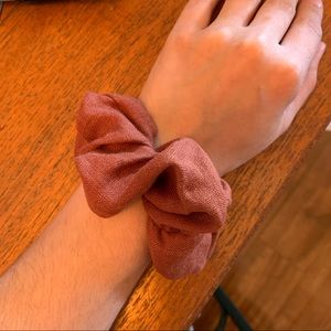 Handmade Orange Linen Scrunchies